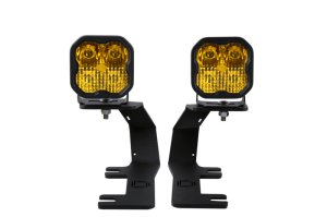 GMC Sierra 1500 LED Ditch Light Kit - Diode Dynamics - SS3 or SSC2 Backlit Pods Pro Combo - Yellow - `14-`19